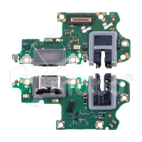 Шлейф для Huawei Honor X8 4G (TFY-LX1) плата на системный разъем/разъем гарнитуры/микрофон - Премиум