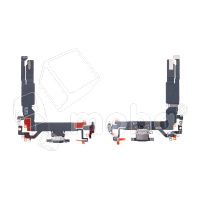 Шлейф для iPhone 16 (A3287) на системный разъем/микрофон Черный - Премиум