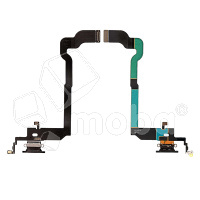 Шлейф для iPhone X (A1865/A1901) на системный разъем/микрофон Черный