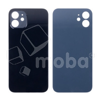 Задняя крышка для iPhone 12 (A2403) Черный (стекло, монолит, широкий вырез под камеру, логотип) - Премиум