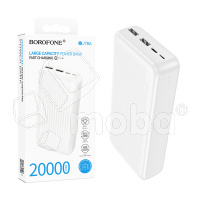 Внешний Аккумулятор (Power Bank) Borofone BJ78A 20000 mAh (10W, 2USB, MicroUSB, Type-C, LED индикатор) Белый