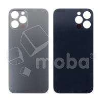 Задняя крышка для iPhone 12 Pro Max (A2411) Серый (стекло, монолит, широкий вырез под камеру, логотип) - Премиум