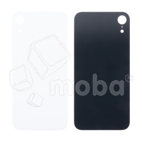 Задняя крышка для iPhone Xr (A2105) Белый (стекло, монолит, широкий вырез под камеру, логотип) - Премиум