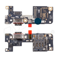 Шлейф для Xiaomi Poco F7 (25053PC47G/25053PC47I) плата системный разъем/разъем SIM/микрофон - Премиум