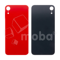 Задняя крышка для iPhone Xr (A2105) Красный (стекло, монолит, широкий вырез под камеру, логотип) - Премиум