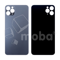 Задняя крышка для iPhone 11 Pro Max (A2218) Серый (стекло, широкий вырез под камеру, логотип)