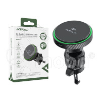 Автомобильный держатель Acefast D33 (с беспроводной зарядкой 15W, Qi2, магнитный, в дефлектор) Черный
