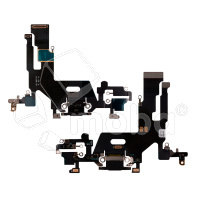 Шлейф для iPhone 11 (A2221) на системный разъем/микрофон Черный - Премиум