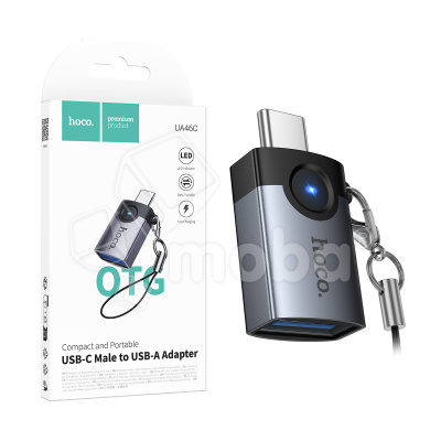 Адаптер Type-C - USB Hoco UA46C Серый