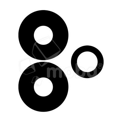 Стекло камеры для Xiaomi Redmi 12 4G (23053RN02Y) (комплект 3 шт.) Черный