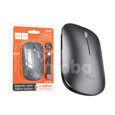 Мышь беспроводная Hoco GM43 Серый (перезаряжаемая, АКБ 450 mAh)