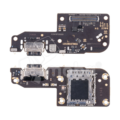 Шлейф для Xiaomi Poco F5 (23049PCD8G) плата системный разъем/разъем SIM/микрофон - Премиум