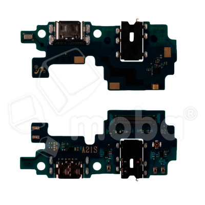 Шлейф для Samsung Galaxy A21s (A217F) плата системный разъем/разъем гарнитуры/микрофон - Премиум