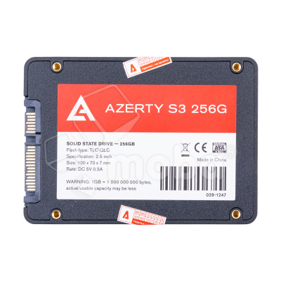 Внутренний SSD накопитель Azerty Bory R500 256GB (SATA III, 2.5", NAND 3D TLC)