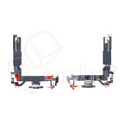Шлейф для iPhone 16 (A3287) на системный разъем/микрофон Черный - Премиум