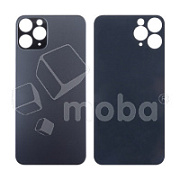 Задняя крышка для iPhone 11 Pro (A2215) Серый (стекло, широкий вырез под камеру, логотип)