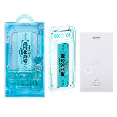 Защитное стекло Remax Tempered Glass GL-81 для iPhone 15 Pro Max (2 шт., бокс для ровной установки) Черный