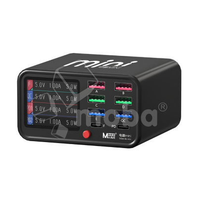 Зарядная станция MaAnt mini+ (100W, 8 портов, 6USB1.0/USB-QC3.0/Type-C-PD)