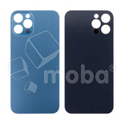 Задняя крышка для iPhone 12 Pro (A2407) Синий (стекло, монолит, широкий вырез под камеру, логотип) - Премиум