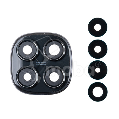 Стекло камеры для Xiaomi Redmi Note 14 Pro 5G (24090RA29G) в сборе с рамкой Черный