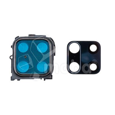 Стекло камеры для Xiaomi Redmi Note 9 Pro (M2003J6B2G) в сборе с рамкой Черный