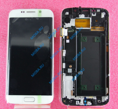 Дисплей для Samsung G925F (S6 Edge) модуль Белый - Ориг