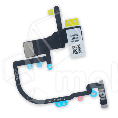 Шлейф для iPhone Xs/Xs Max (A2097/A1920/A1921/A2101) на кнопку включения/микрофон - Премиум