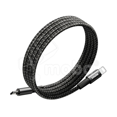 Кабель Type-C - Lightning Remax C02-CL (30W, PD, оплетка нейлон, магнитное крепление, 1,2 м) Черный