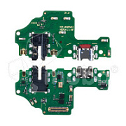 Шлейф для Huawei Honor 9X Lite (JSN-L21) плата на системный разъем/разъем гарнитуры/микрофон - Премиум