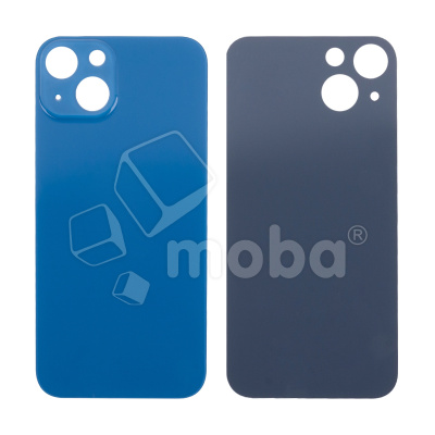 Задняя крышка для iPhone 13 (A2635) Синий (стекло, узкий вырез под камеру, логотип) - Премиум