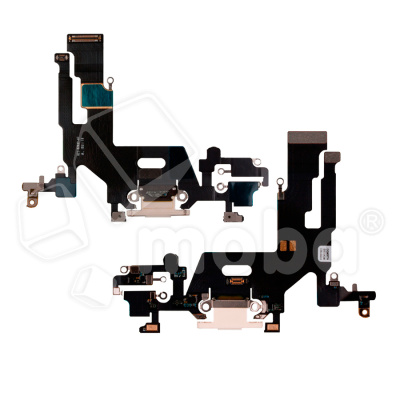 Шлейф для iPhone 11 (A2221) на системный разъем/микрофон Белый - Премиум