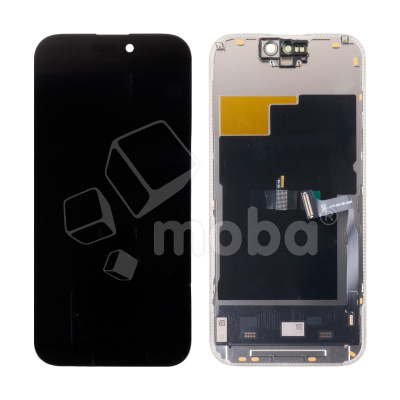 Дисплей для iPhone 15 Pro (A3102) в сборе с тачскрином Черный - DD (Soft OLED, Full HD, 120 Гц) (площадка под IC) (COP)