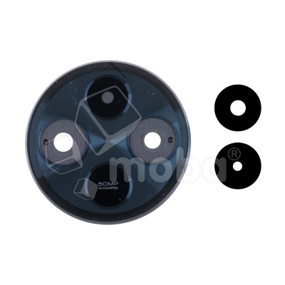 Стекло камеры для Xiaomi Redmi 14C/Poco C75 (2411DRN47C/2410FPCC5G) в сборе с рамкой Черный