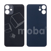 Задняя крышка для iPhone 12 mini (A2399) Черный (стекло, широкий вырез под камеру, логотип)